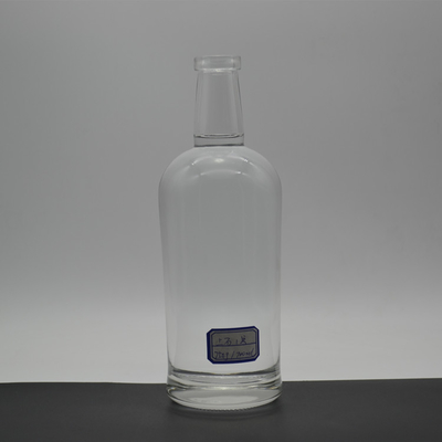 Γυάλινο κολάρο 750 ml Super Flint Rum κενό μπουκάλι αλκοόλ για μεταφορά ποτών