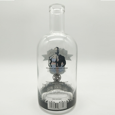 Γυάλινο κολάρο 750 ml Super Flint Rum κενό μπουκάλι αλκοόλ για μεταφορά ποτών