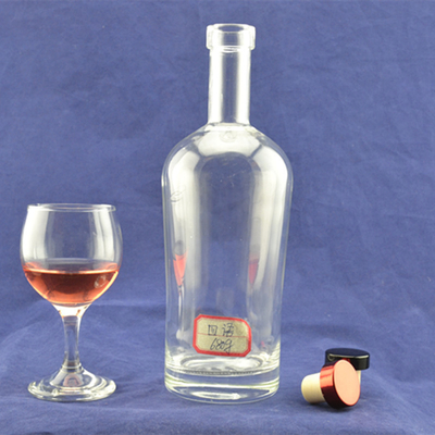 Γυάλινο κολάρο 750 ml Super Flint Rum κενό μπουκάλι αλκοόλ για μεταφορά ποτών