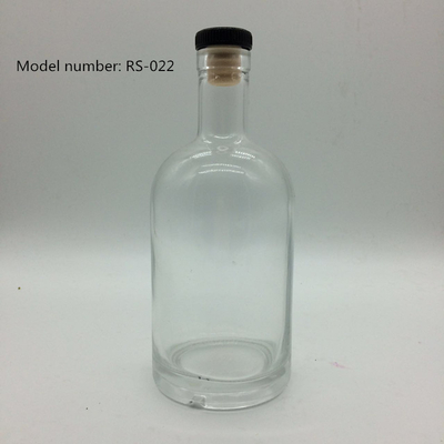 Γυάλινο κολάρο 750 ml Super Flint Rum κενό μπουκάλι αλκοόλ για μεταφορά ποτών