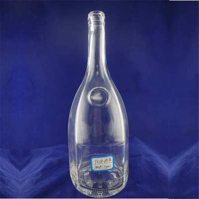 Δωρεάν δείγμα 500 ml 750 ml γυάλινο στρογγυλό μπουκάλι αλκοόλ με τύπου σφράγισης από φελλό