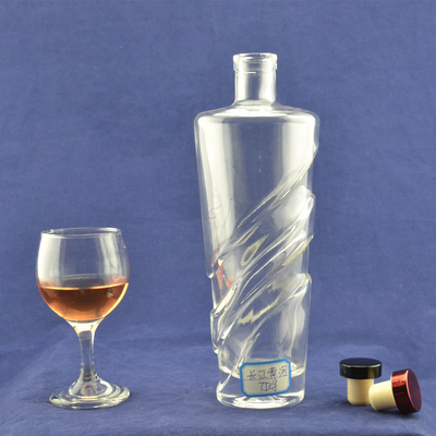 500 ml 750 ml γυάλινη βότκα μπουκάλια ουίσκι υλικό γυαλί Super Flint και επίπεδη βάση σχεδιασμό