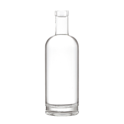 Σφραγισμένο κάλυμμα φελλού Ruisheng 200ml 500ml 750ml 1000ml Διαφανές στρογγυλό γυάλινο μπουκάλι βότκας
