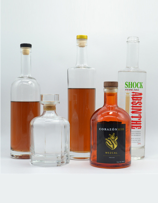 200ml 375ml 500ml 700ml Super flint γυάλινα φιάλια φελλού για τζιν whisky μπράντι ρούμι