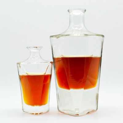 750 ml Custom Glass Flask για οινοπνευματώδη διαφανή ακανόνιστο σχήμα μπουκάλι τεκίλα