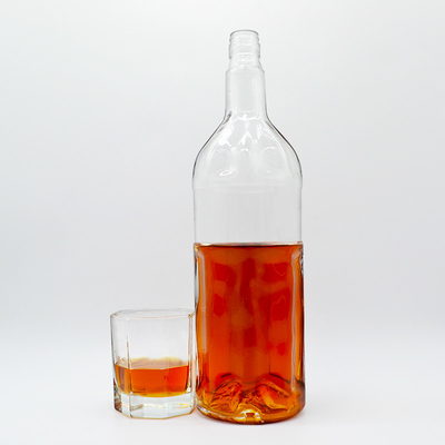 750 ml Custom Glass Flask για οινοπνευματώδη διαφανή ακανόνιστο σχήμα μπουκάλι τεκίλα