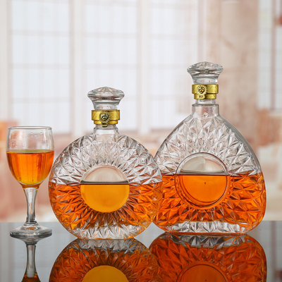 750 ml λευκό υλικό γυαλιού μοναδικό σχήμα κεράσινο κρασί γυάλινο μπουκάλι για οινοπνεύματα στην Ευρώπη