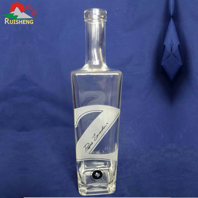 700 ml 750 ml Super Flint Γαλλικό τετράγωνο γυάλινο μπουκάλι για αλκοόλ SGS πιστοποιημένο πρότυπο