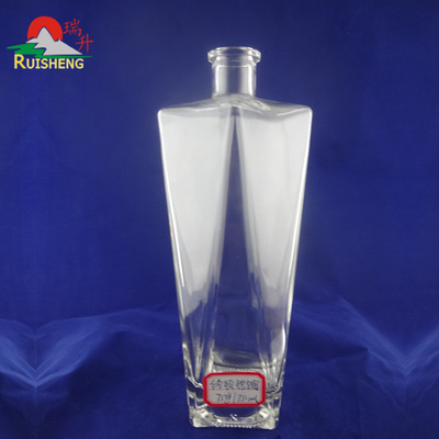 700 ml 750 ml Super Flint Γαλλικό τετράγωνο γυάλινο μπουκάλι για αλκοόλ SGS πιστοποιημένο πρότυπο