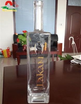700 ml 750 ml Super Flint Γαλλικό τετράγωνο γυάλινο μπουκάλι για αλκοόλ SGS πιστοποιημένο πρότυπο