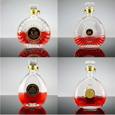 750 ml γυάλινα μπουκάλια σε σχήμα κιθάρας για μπράντυ, βόδεκα, κρασί, χρωματιστά και ανθεκτικά