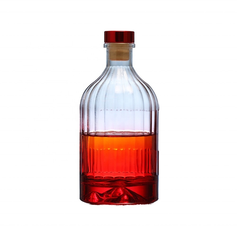 Υλικό βάσης Super Flint Glass Μπουκάλι ουίσκι 350ml 500ml 700ml 750ml με καπάκι από φελλό