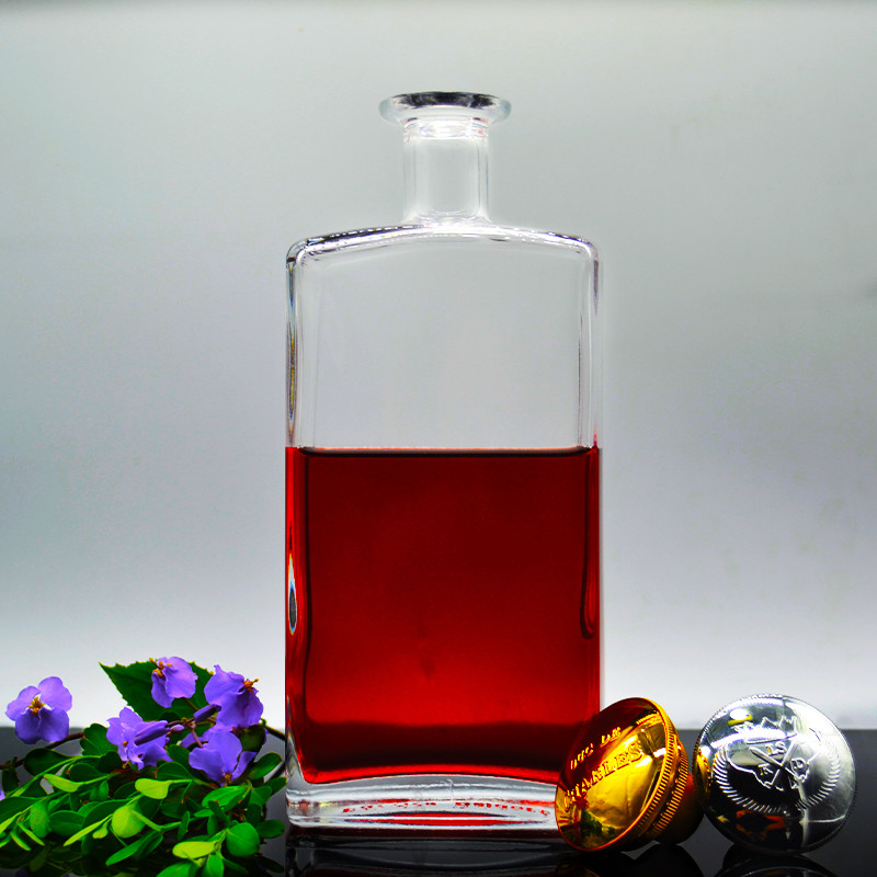 Έλεγαντο γυάλινο μπουκάλι βότκα τζιν 500ml 750ml 1000ml όγκος για προσαρμοσμένο γυάλινο μπουκάλι