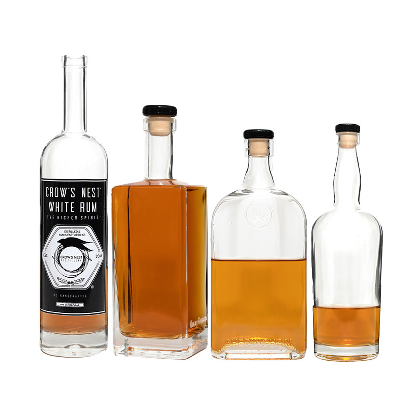 375ml 500ml 750ml 1000ml χωρητικότητα γυάλινα μπουκάλια για βότκα με φελλό κορυφή βίδα GPI Top Cap
