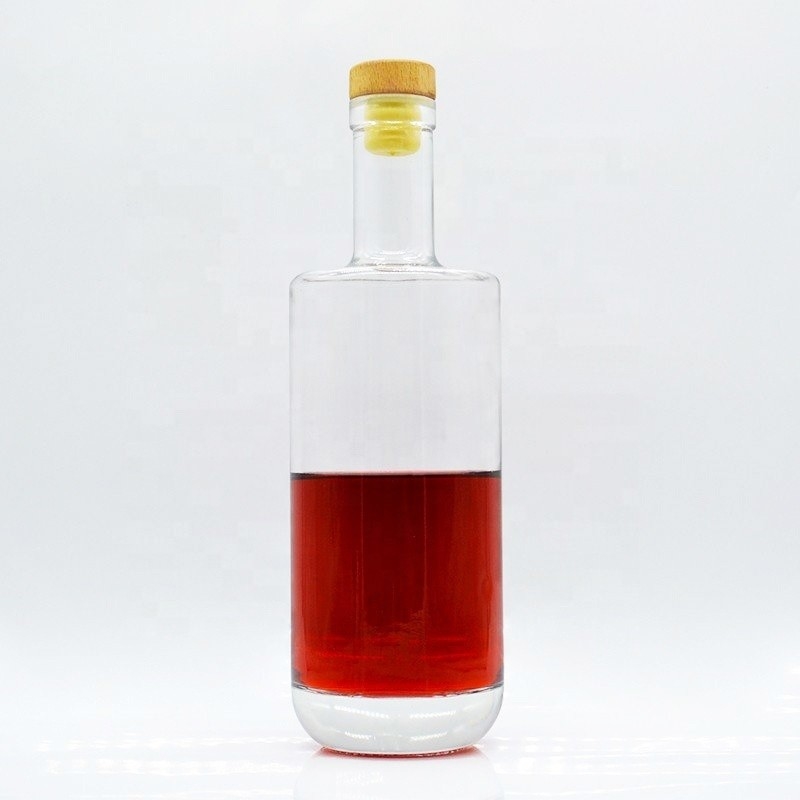 500 ml 750 ml Custom Shape Clear Glass Flask για Ουίσκι Μπράντυ Τεκίλα Τζιν Βότκα