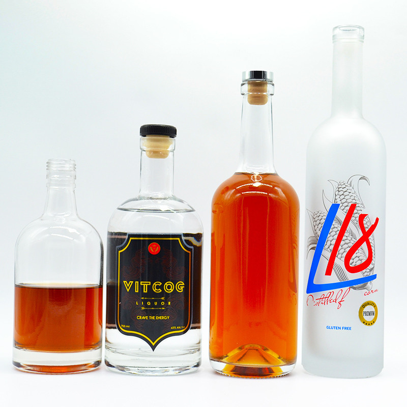 Super Flint Glass 70cl 1 λίτρο πλατύ στόματος γυάλινο μπουκάλι για οινοπνευματώδη ποτά Διαφανές κενό