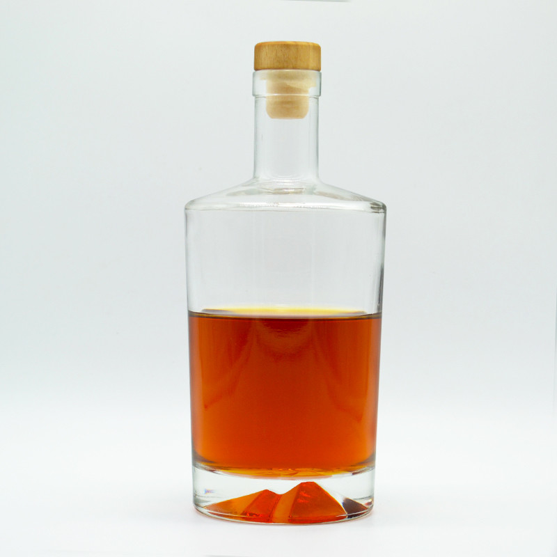 Υλικό γυαλιού υψηλής πυρίτιδας 700 ml 750 ml ρούμι βότκα ουίσκι τεκίλα γυάλινο μπουκάλι με φελλό