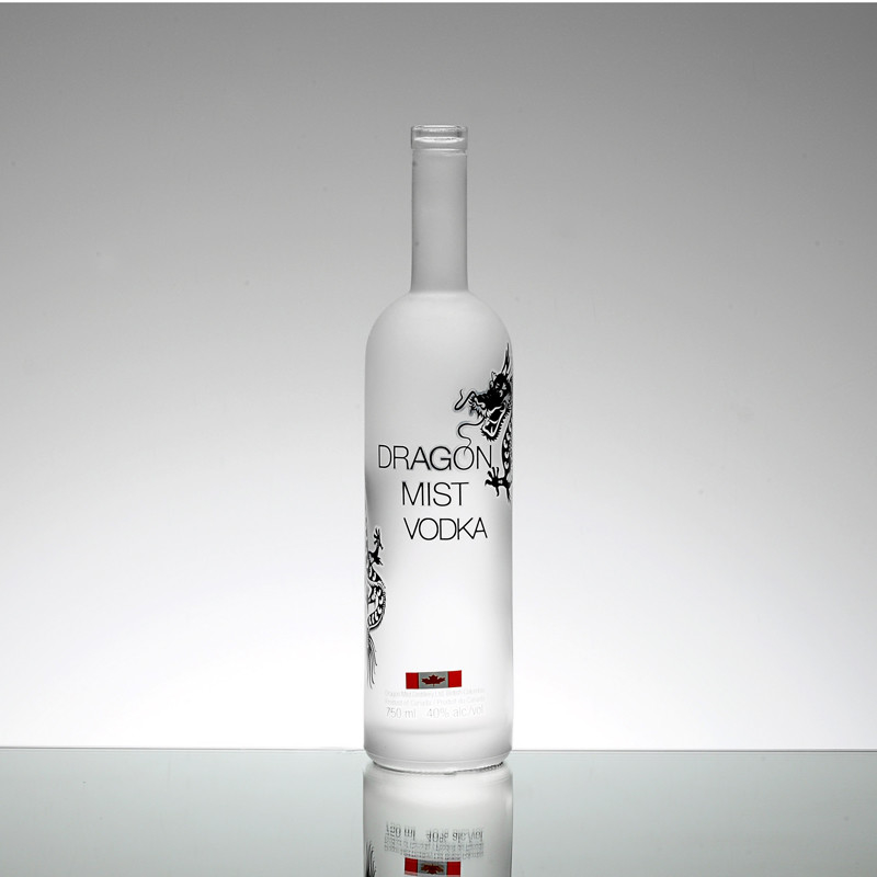 375ml 700ml 750ml Βότκα Ουίσκι Λικέρ γυάλινο μπουκάλι με προσαρμοσμένο σχεδιασμό και επιφάνεια πάγου