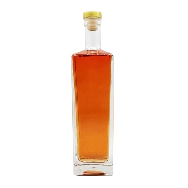 Τετράγωνο σχήμα 750 ml γυάλινο μπουκάλι για Custom Gin Rum Whiskey Vodka Spirits and Liquor