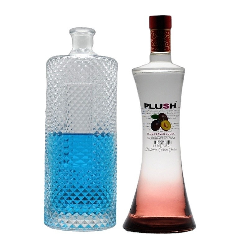 Υλικό Super Flint Glass 750ml Βότκα Spirits Gin Rum Glass Liquor μπουκάλι με φελλό