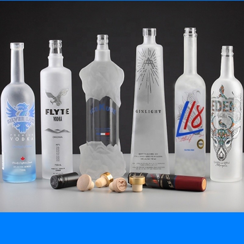 750 ml γυάλινος κύλινδρος μπουκάλι ουίσκι βότκα 700 ml 500 ml κρασί γυάλινο παγωτό για ποτό