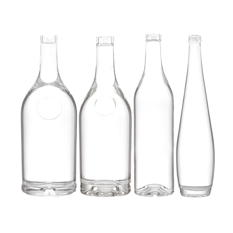 Βιομηχανικό ποτό 500 ml Διαυγές στρογγυλό γυάλινο μπουκάλι με στεγανό κάλυμμα από φελλό