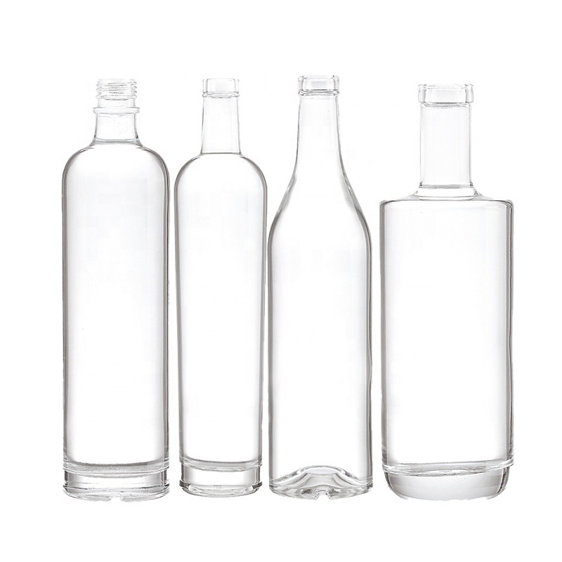 750 ml γυάλινα μπουκάλια με αλκοόλ Δικαιούται OEM/ODM για μεταλλικές ετικέτες Ρουμ Ουίσκι Βότκα
