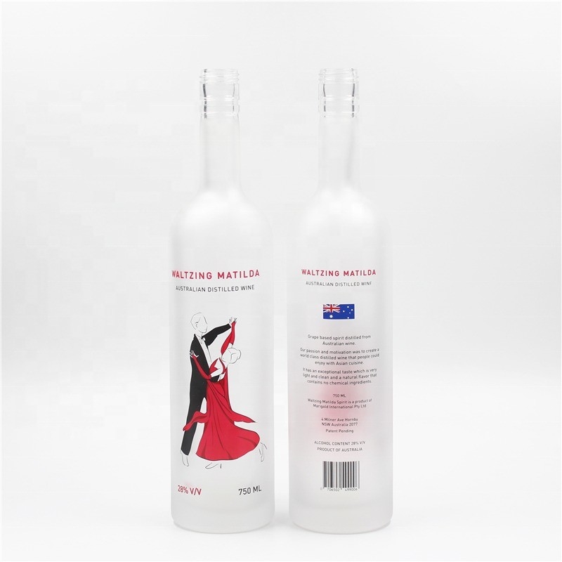 Προσαρμοσμένο 700ml 750ml γυάλινο μπουκάλι για τζιν ρούμι ουίσκι βότκα και περισσότερα καλωσορίζουμε παραγγελίες OEM