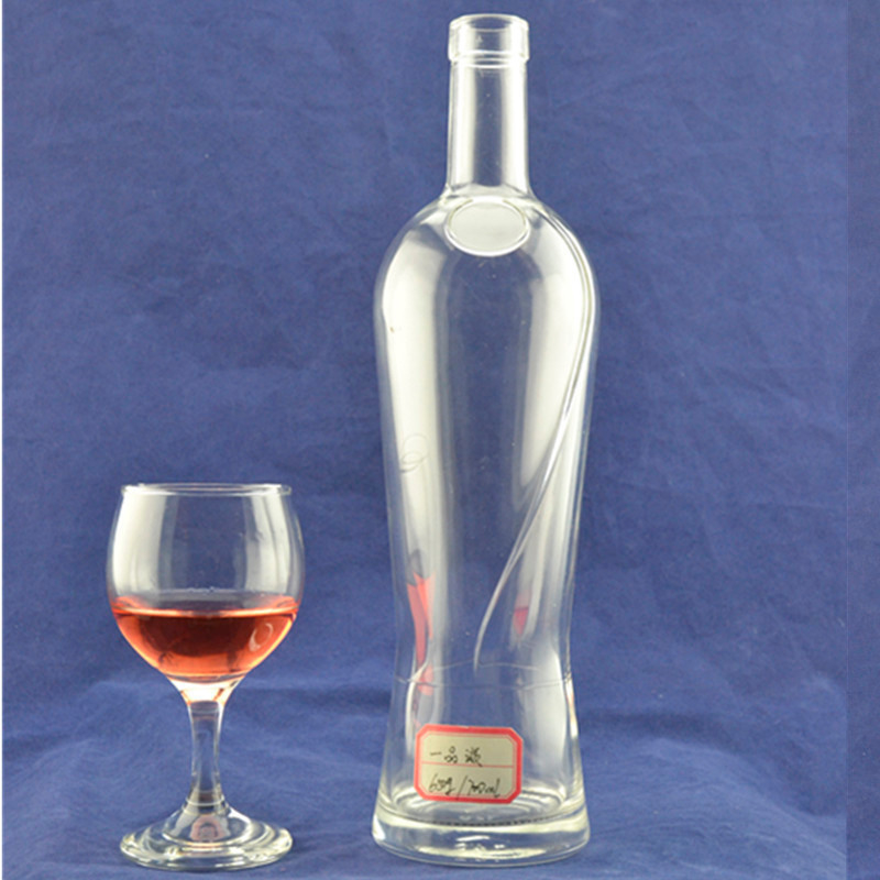 Υλικό για το κολάρο Υπερφρίντο Υλικό 700 ml Άδειο Διαυγές Αλκοόλ Ρομ Ουίσκι Σπρίντ Βότκα γυάλινο μπουκάλι για ποτά