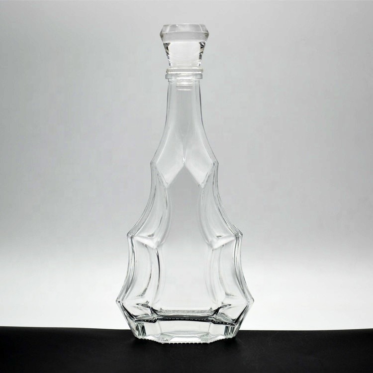 375 ml 700 ml 2 λίτρων Γαλάζιο τετραγωνικό γυάλινο μπουκάλι για εκτύπωση Αλκοόλ Λικέρ Βότκα Ρομ Τζιν