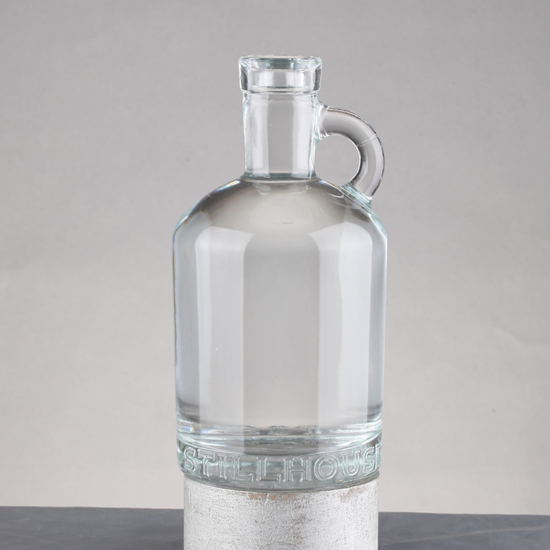 Μπουκάλι γυαλιού Μπράντυ με λαβή 500 ml 750 ml Βότκα ρούμι Αλκοόλ Ουίσκι γυάλινο κολάρο