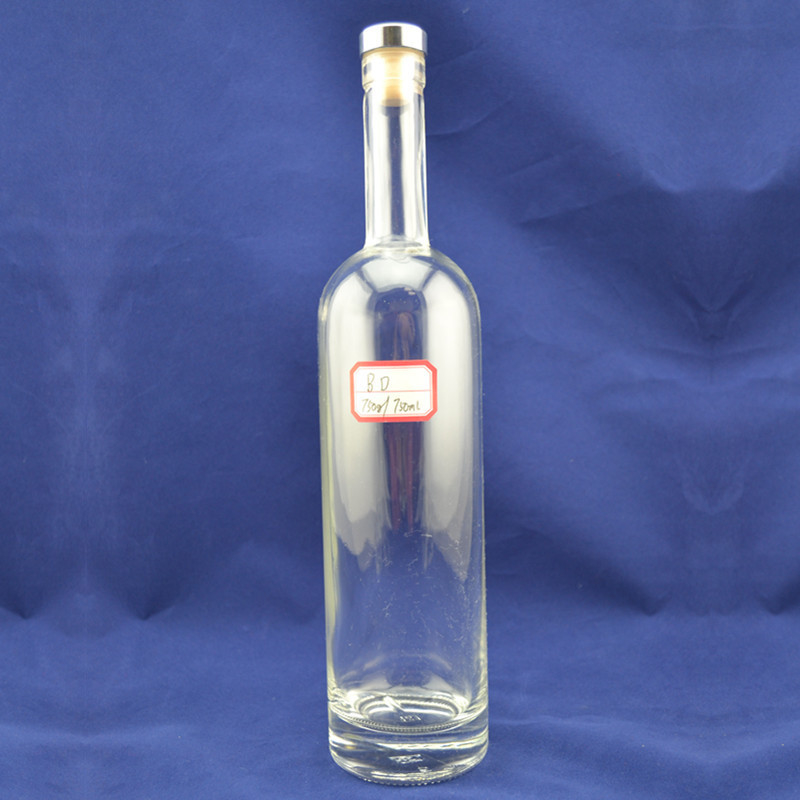 Super Flint Glass 750ml μπουκάλι για πάχος κάτω φελλός και εξατομικευμένο σχεδιασμό των ποτών