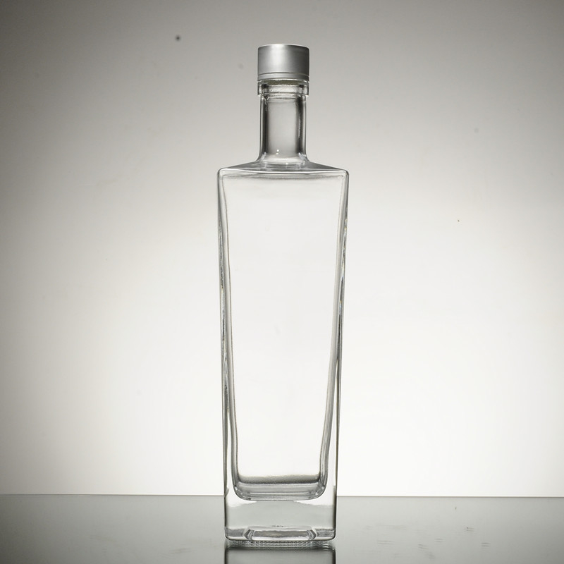 500ML 700ML 750ML 1l τετραγωνικό γυάλινο μπουκάλι από κρυστάλλινο λευκό υλικό για οινοπνευματώδη ποτά