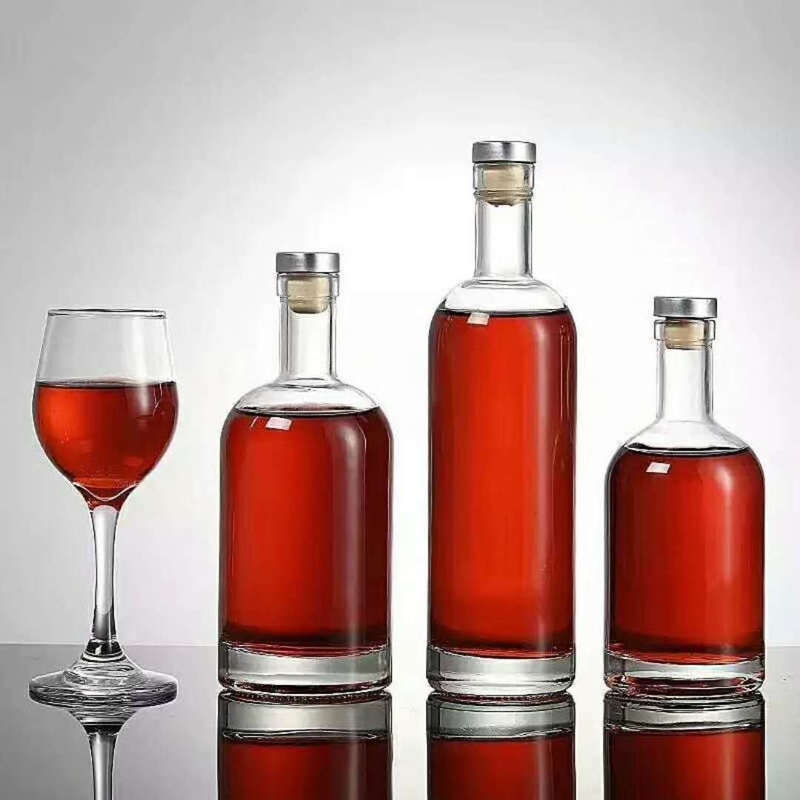 Κρυστάλλινο λευκό γυάλινο μπουκάλι XO/Brandy/Whiskey/Vodka με χειρισμό επιφάνειας Decal