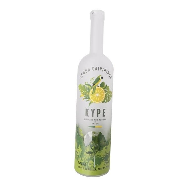 500 ml Προσαρμοσμένη εκτύπωση με οθόνη Frosted Crown Royal Whisky Vodka Gin γυάλινα μπουκάλια με φελλό