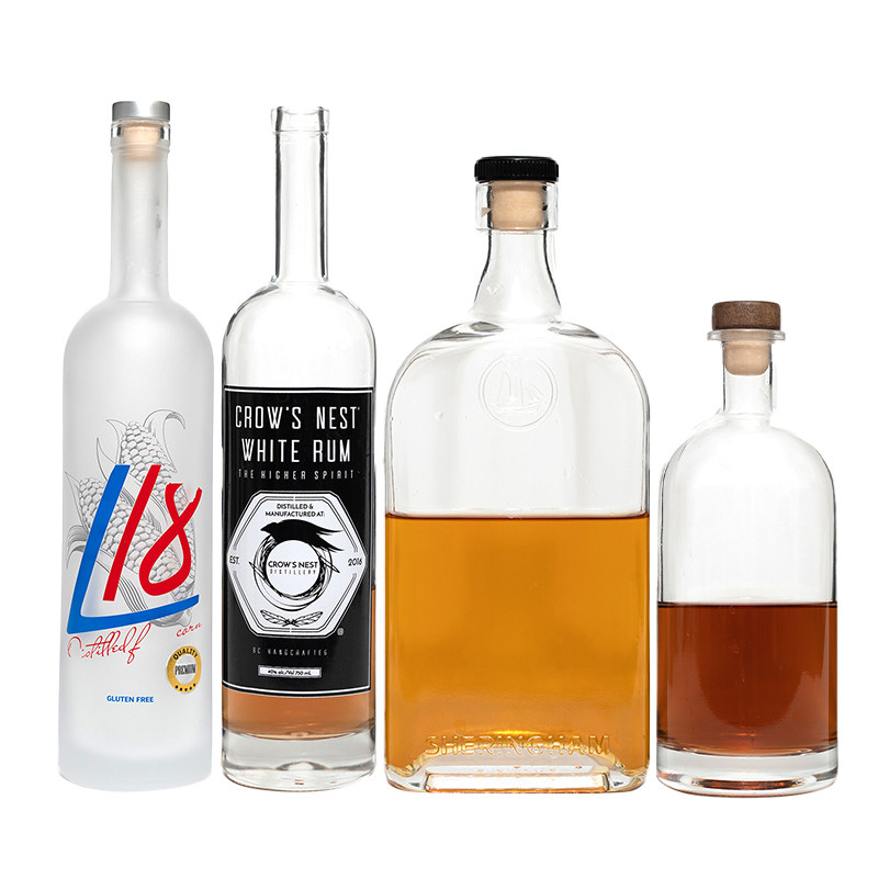 700 ml γυάλινο μπουκάλι μπράντυ βότκα τζιν με φανταχτερό σχεδιασμό με υλικό Super Flint Glass