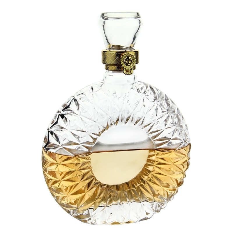 Προσαρμοσμένο 500ml 700ml 750ml Άδειο Λικέρ κρασί Μπράντυ γυάλινο μπουκάλι με γυάλινο φελλό για βότκα