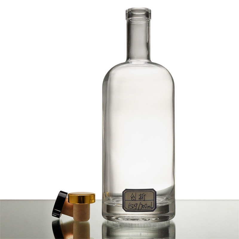 Ετικέτα Αποδεκτό Super Flint Glass 700ml 750ml μπουκάλι αλκοόλ για προσαρμοσμένη βότκα ουίσκι