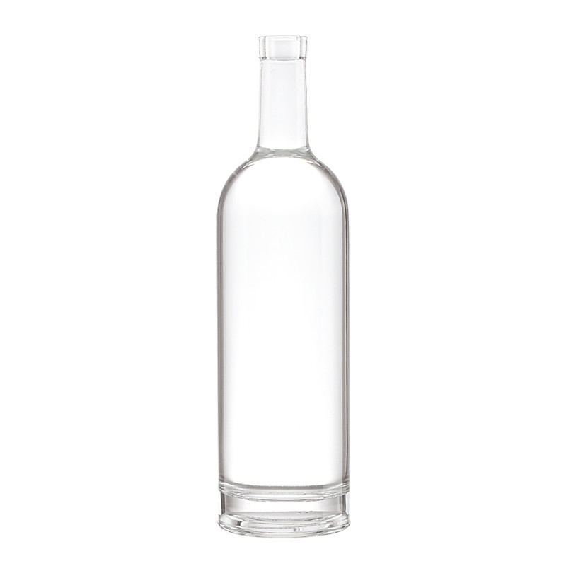 Σφραγισμένο κάλυμμα φελλού Ruisheng 200ml 500ml 750ml 1000ml Διαφανές στρογγυλό γυάλινο μπουκάλι βότκας