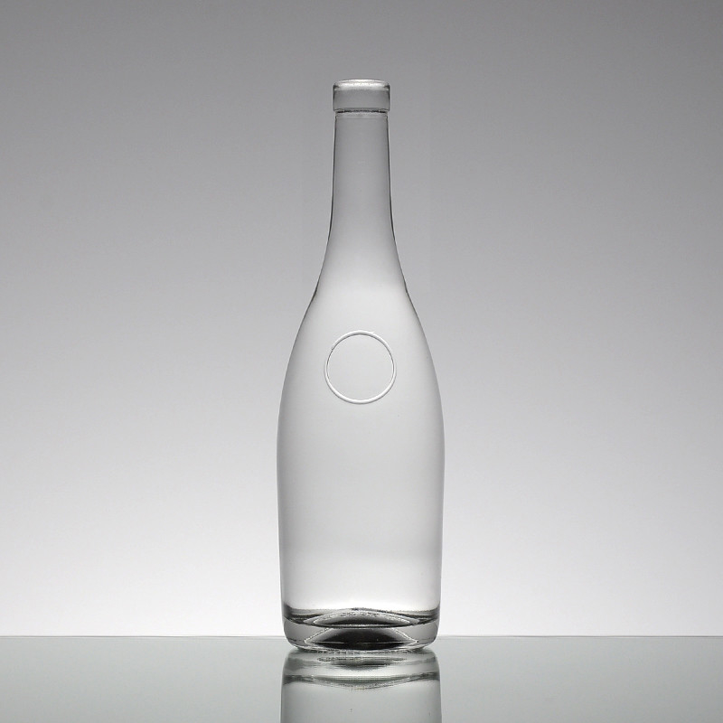 Βυθισμένο Super Flint Glass Alcohol Jar 750 ml Bulk Liquor Glass Flask με φελλό 1 λίτρο