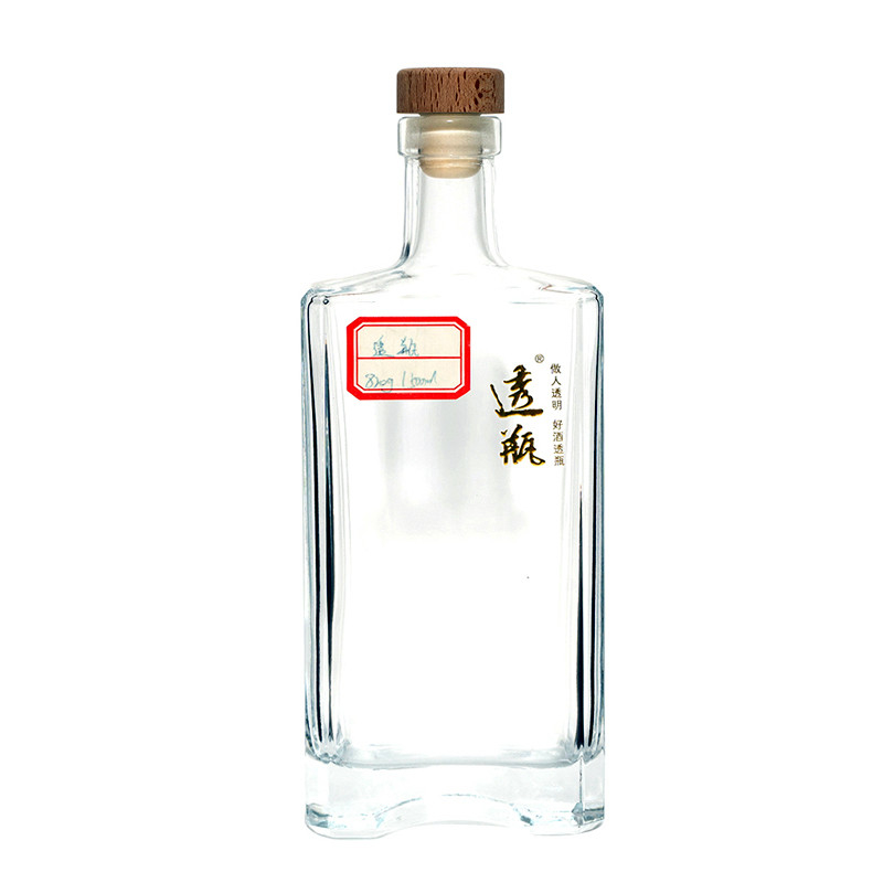 375 ml 500 ml 700 ml 750 ml Green Square Gin Glass Flask για εξατομικευμένα αλκοολούχα ποτά σε πράσινο