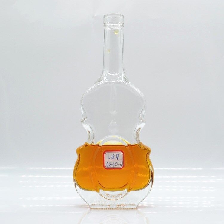 Μεγάλη Καλή 700ml 750g Διαφανή γυάλινη συσκευασία για ειδικό σχήμα μπουκάλι κρανίου βιολιού