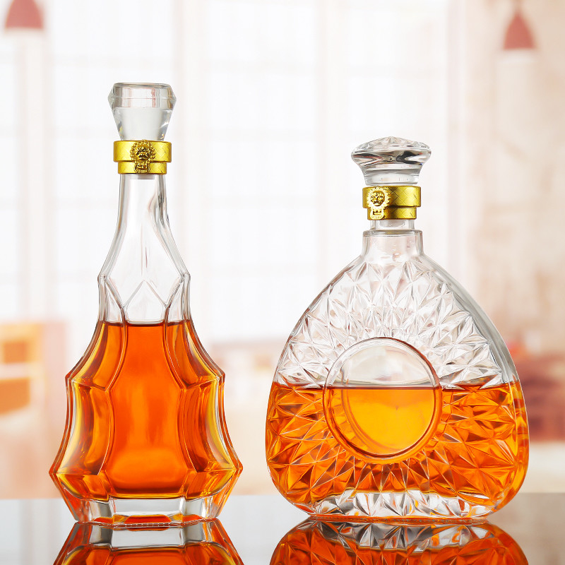 750 ml λευκό υλικό γυαλιού μοναδικό σχήμα κεράσινο κρασί γυάλινο μπουκάλι για οινοπνεύματα στην Ευρώπη