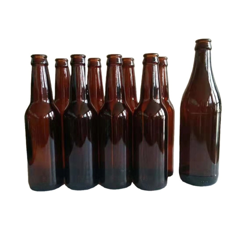 330 ml 500 ml Πρωταρχικό χρώμα μπουκάλι Crown Cap Amber Liquor Beer Glass Bottle για άμεση χρήση